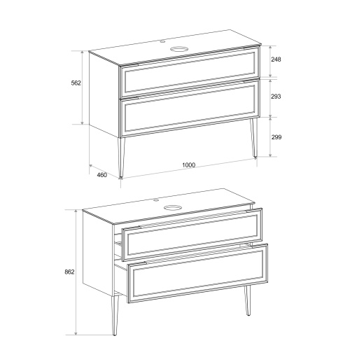 картинка Тумба со столешницей Севилья 100, Белый мат / Столешница компакт-плита, Куритиба от магазина Сантехстрой
