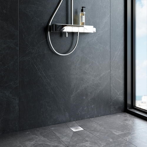 картинка W02BD-P11-010-01SB PrimeFlow Трап для душа точечный мокрый затвор Cut Gradient 10см цвет сталь мат от магазина Сантехстрой