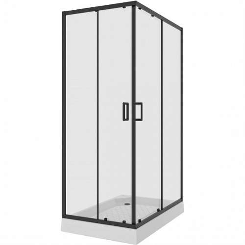 картинка Душевое ограждение Niagara Nova NG-6811-08ВLACK (120х90х195) прямоугольник,черный,двери раздвижные,стекло прозрачное,1 место от магазина Сантехстрой