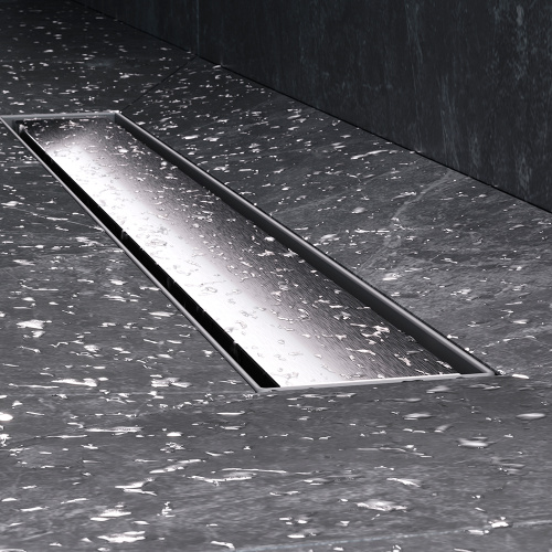 картинка W01SC-U11-060-04SB MasterFlow Трап для душа линейный универс затвор Tile 60см цвет сталь мат от магазина Сантехстрой