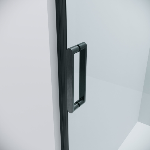 картинка Дверь в нишу 100.K33.04.120.42.00 Classic (120*195) графит сатин, стекло прозрачное, 1 место от магазина Сантехстрой