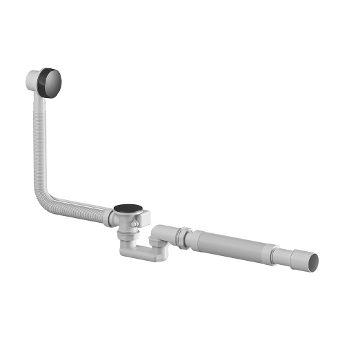 картинка W90A-000-OflB слив-перелив для ванны, длина 600 мм, полуавтомат, черный от магазина Сантехстрой