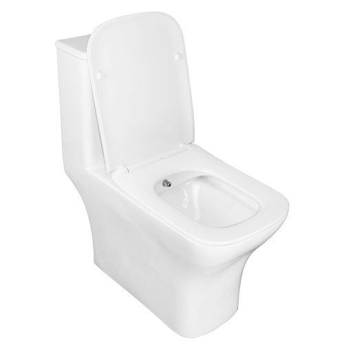 картинка Унитаз моноблок с функцией биде Azario Lodi 350х665х750 напольный, безободковый, горизонтальный слив, сиденье дюропласт микролифт (AZ-8617B) от магазина Сантехстрой