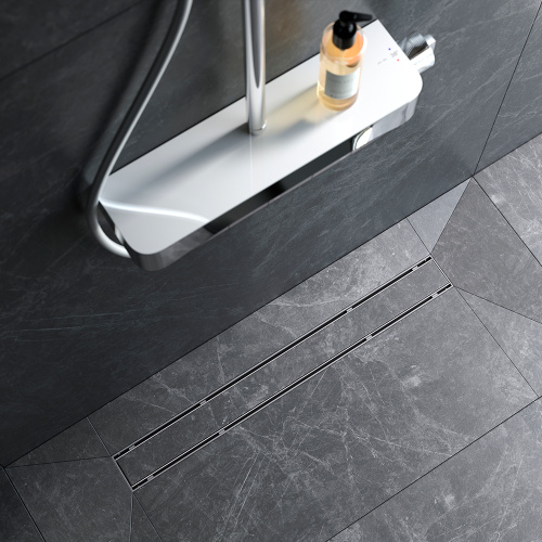 картинка W02SC-U11-070-04SB PrimeFlow Трап для душа линейный универс затвор Tile 70см цвет сталь мат от магазина Сантехстрой