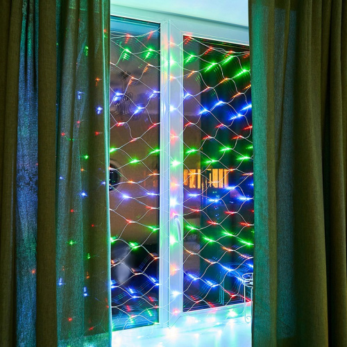 картинка Гирлянда Сеть 1,8х1,5м,  прозрачный ПВХ,  180 LED Мультиколор от магазина Сантехстрой