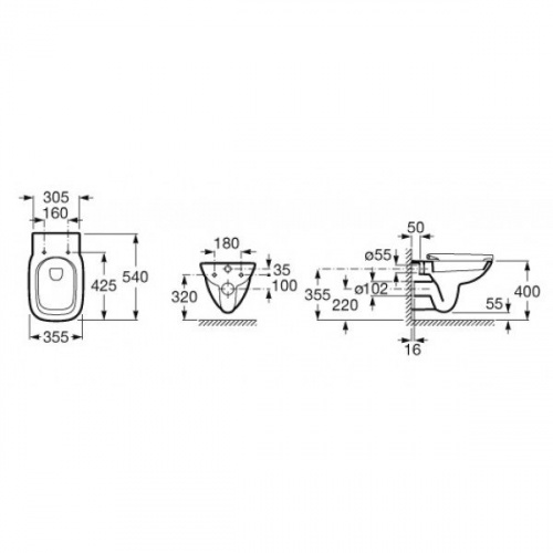картинка Подвесной унитаз Roca Debba 346997000 от магазина Сантехстрой