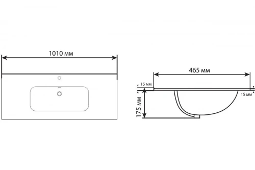 картинка Раковина-столешница Aquanet Flat 100 черный матовый 00329257 от магазина Сантехстрой