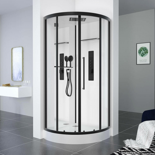 картинка Душевая кабина Black&White Galaxy 90х90 8021000 с гидромассажем от магазина Сантехстрой