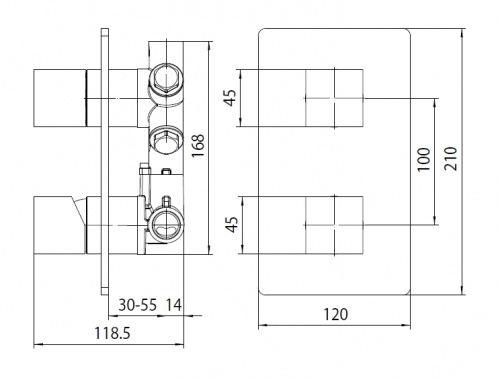 картинка Внешняя часть термостата Bossini Cube Z00062030 от магазина Сантехстрой