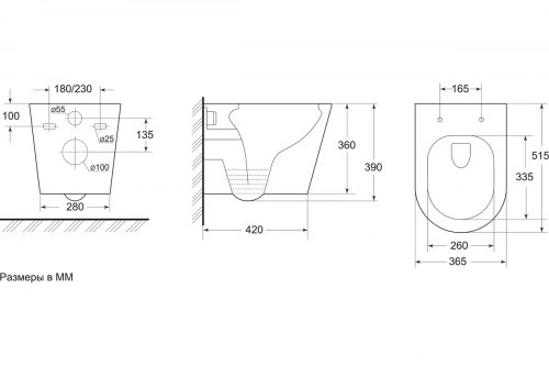 картинка Чаша унитаза безободкового с вихревым смывом Art&Max TITO в комплекте с сиденьем AM2380CHRV/SC от магазина Сантехстрой