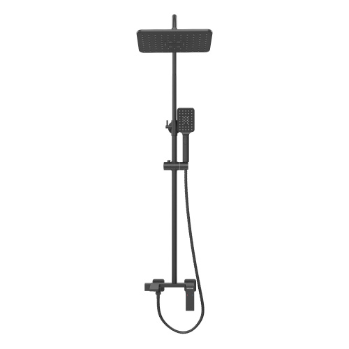 картинка Душевая стойка Style 500.K35.05.210 с верхним душем, ручной лейкой и смесителем, черный матовый от магазина Сантехстрой