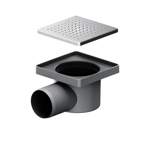картинка W02BD-P11-010-01SB PrimeFlow Трап для душа точечный мокрый затвор Cut Gradient 10см цвет сталь мат от магазина Сантехстрой