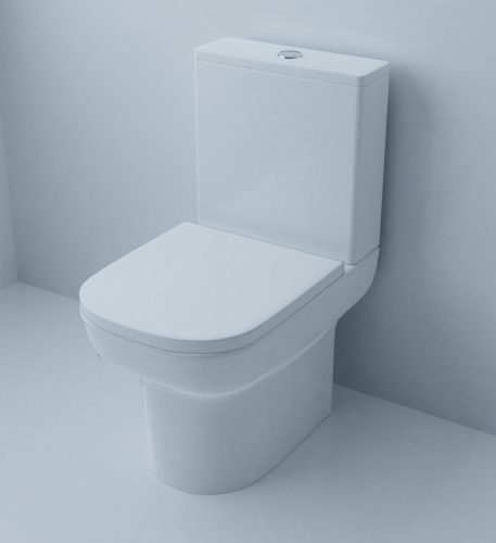 картинка Унитаз компакт напольный Azario Alba 620х405х805 безободковый с бачком и сиденьем микролифт (AZ-8323) от магазина Сантехстрой