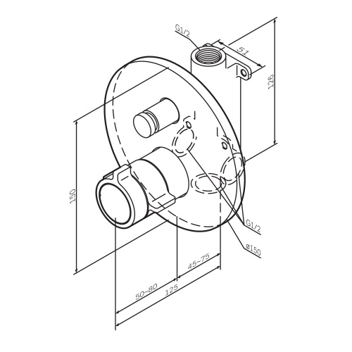 фото f85a45600 x-joy смеситель встроенный с тмс на 2 потребителя, хром