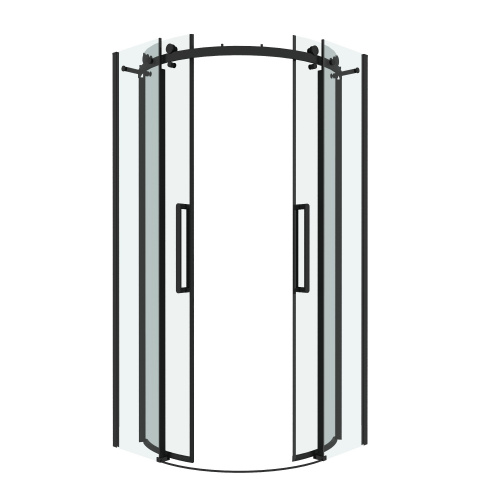 картинка Душевое ограждение Grossman Classic 301.K33.04.9090.21.00 (90х90х195) четверть круга,раздвижная,черный матовый,стекло прозрачное, 1 место от магазина Сантехстрой