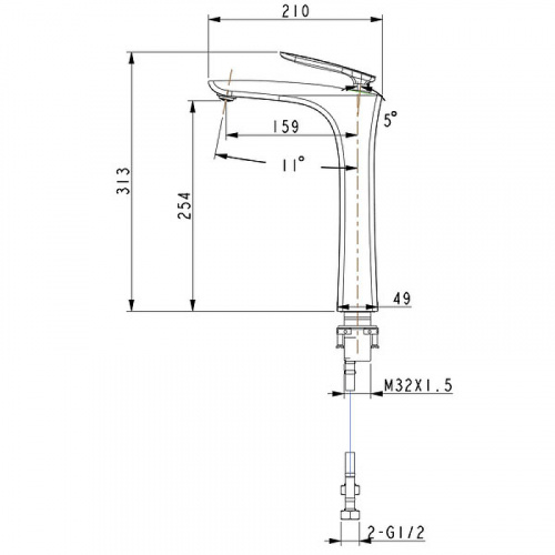 картинка Смеситель для раковины-чаши Timo Helmi (4011/03F) черный от магазина Сантехстрой