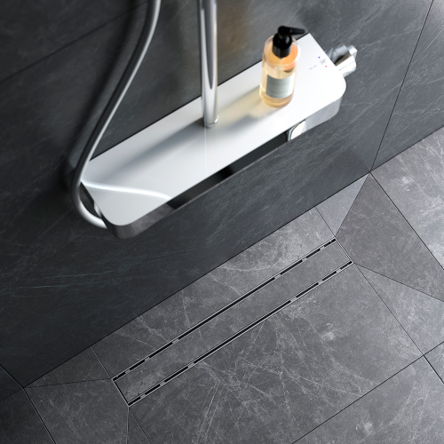 картинка W02SC-U11-060-04SB PrimeFlow Трап для душа линейный универс затвор Tile 60см цвет сталь мат от магазина Сантехстрой