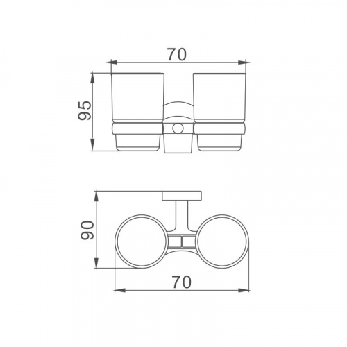 картинка Стакан для ванной комнаты двойной D-Lin D212111, черный от магазина Сантехстрой