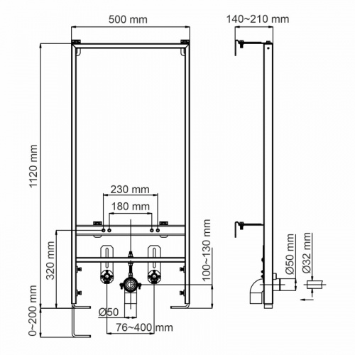 картинка Монтажный элемент для биде WasserKRAFT Aller 10 10BDT.020 от магазина Сантехстрой