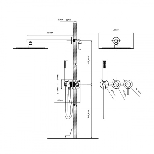 картинка Душевой комплект Groove VSFW-4G01MB встраиваемый, двухрежимный, черный от магазина Сантехстрой