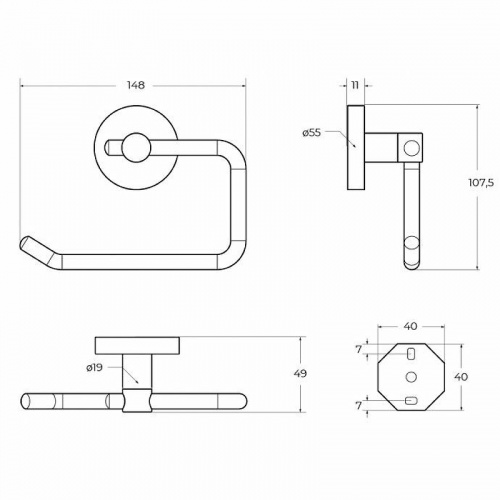 картинка Держатель туалетной бумаги Cezares Relax RELAX-PH1-IN Сатин от магазина Сантехстрой