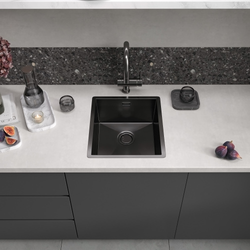 картинка Кухонная мойка Reflexion Como RX2038BL оружейная сталь от магазина Сантехстрой
