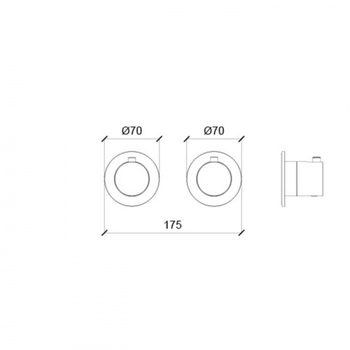 картинка ALMAR Внешняя часть термостатического смесителя с переключателем на 2-3 положения, цвет нержавеющая сталь брашированная AISI 316 от магазина Сантехстрой