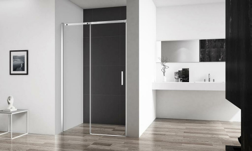 картинка Душевая дверь BelBagno Acqua 130 ACQUA-BF-1-130-C-Cr профиль Хром стекло прозрачное от магазина Сантехстрой