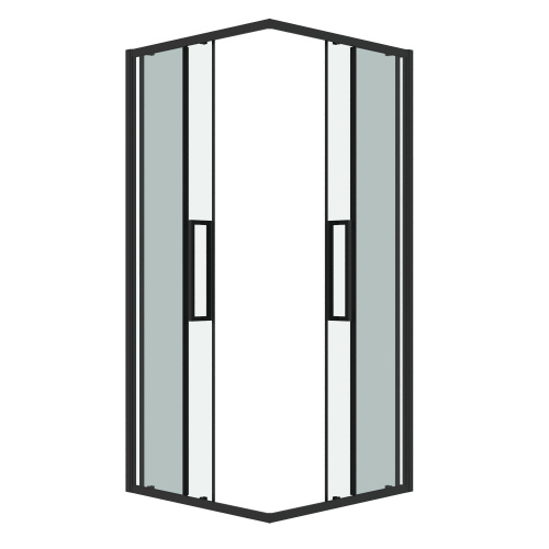 картинка Душ.ограждение 300.K33.02.8080.21.00 Cosmo (80*80*195) квадрат,раздвижн,черн. матов,стекло прозрачн от магазина Сантехстрой