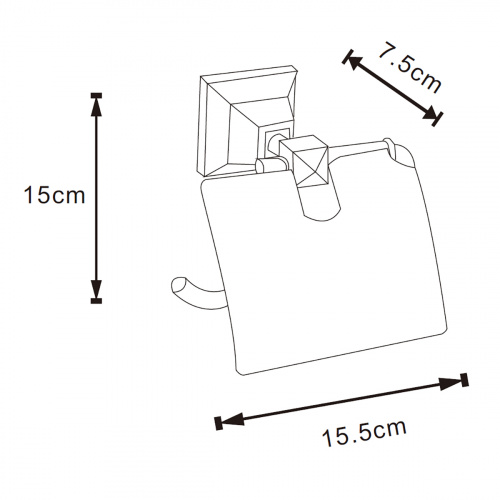 картинка Бумагодержатель AZARIO ALTRE с крышкой, черный матовый (AZ96010B) от магазина Сантехстрой