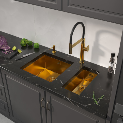 картинка Кухонная мойка Reflexion Como RX2044GD брашированное золото от магазина Сантехстрой