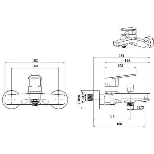 фото смеситель для ванны allen brau eclipse 5.e1003-31 черный матовый