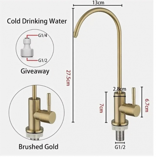 картинка Смеситель для кухонной мойки под фильтр питьевой воды Fmark (F-SL-C222) от магазина Сантехстрой