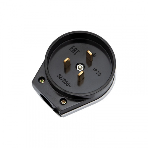 картинка Вилка ВШ для электрической плиты 32 А,  250 В,  2Р+РЕ (ОУ) черная REXANT от магазина Сантехстрой