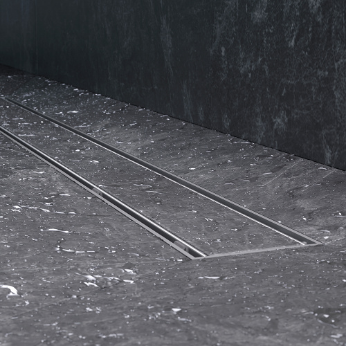 картинка W02SC-U11-080-04SB PrimeFlow Трап для душа линейный универс затвор Tile 80см цвет сталь мат от магазина Сантехстрой