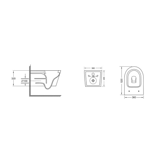 картинка Унитаз подвесной Grossman GR-4457BMSQ (520х360х320) безободковый,смыв торнадо,черный матовый с тонкой крышкой,микролифт,1 место от магазина Сантехстрой
