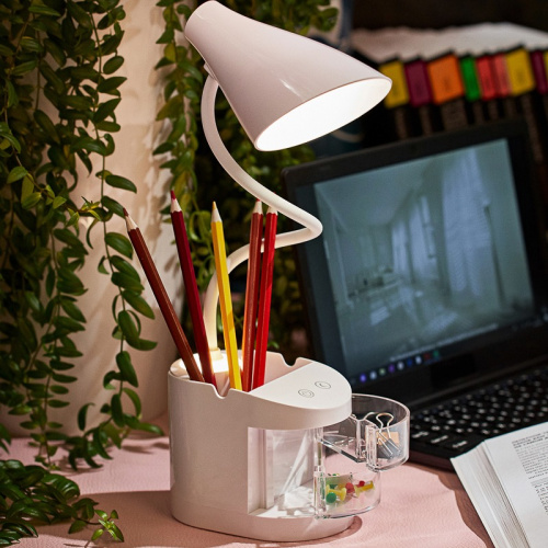 картинка Светильник настольный REXANT Click Shift с ночником,  на основании, LED,  6 Вт,  4000 К,  диммируемый 3 ступени,  заряжаемый (автономный режим 3 часа) от магазина Сантехстрой