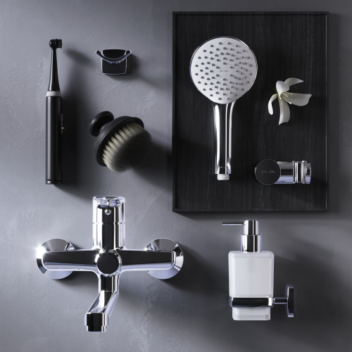 фото f90a95000 gem, смеситель д/ванны/душа, излив 320 мм, душевой набор, хром, шт.