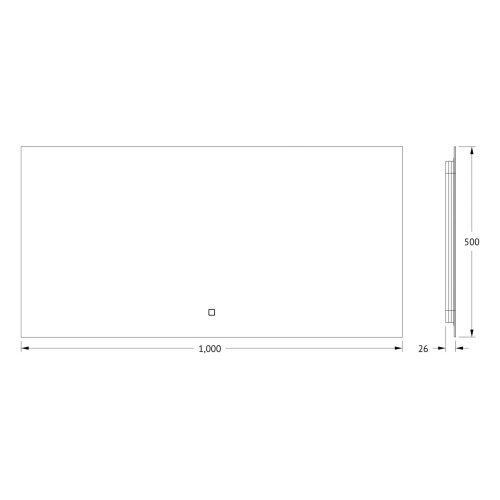 картинка Зеркало с фацетом и LED-подсветкой настенное GLOW DEFESTO 100x50 см, DF 2505SH от магазина Сантехстрой