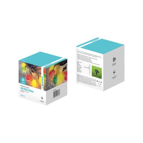 картинка Каскад Lamper Эклектика 4 м LED с выносной солнечной панелью 2 м и аккумулятором,  теплое белое свечение от магазина Сантехстрой