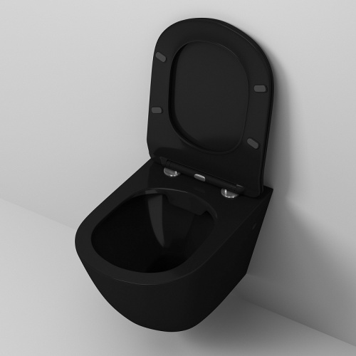 картинка Унитаз Grossman GR-4411blackS подвесной Черный глянец с сиденьем Микролифт от магазина Сантехстрой