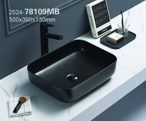 картинка Раковина Azario накладная 500х390х130 цвет черный матовый (AZ-78109MB) от магазина Сантехстрой