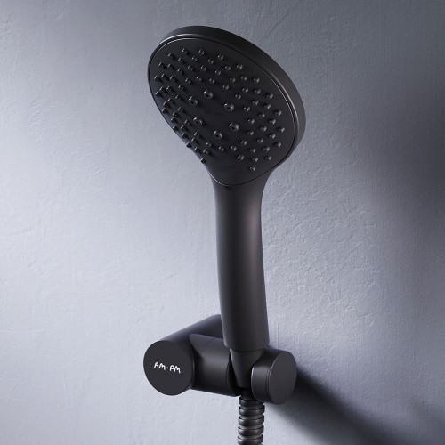 картинка F0119022 Gem, душевой набор: ручной душ 110мм, держатель ручного душа, душевой шланг, чёрный, шт. от магазина Сантехстрой
