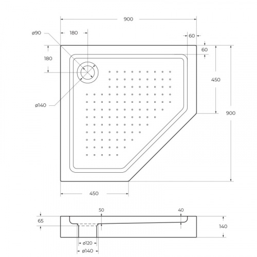 картинка Акриловый поддон BelBagno TRAY-BB-P-90-15-W от магазина Сантехстрой