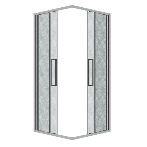 картинка Душевое ограждение Grossman Cosmo 300.K33.02.9090.10.02 (90х90х195) квадрат,раздвижная,хром,стекло шиншилла, 1 место от магазина Сантехстрой