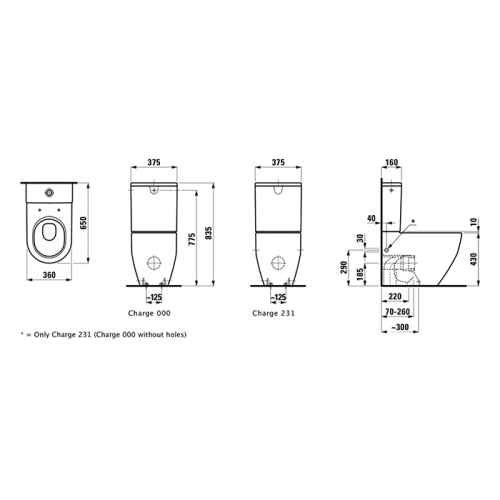 картинка Laufen Pro Бачок с мех-м слива для унитаза моноблок 8.2595.1/2, подвод снизу слева, цвет белый (ст.арт. 8.2995.3.000.873.1)(Со склада продаем с унит) от магазина Сантехстрой