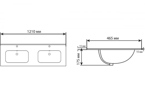 картинка Раковина-столешница Aquanet Flat 120 черный матовый 00329258 от магазина Сантехстрой