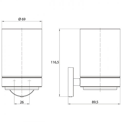 картинка Emco Round Стакан подвесной хрустальное стекло прозр., цвет черный от магазина Сантехстрой