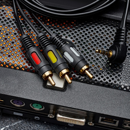 картинка Шнур Стерео 3,5мм 4C - 3 RCA,  1,5м,  Gold REXANT от магазина Сантехстрой