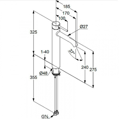 картинка Смеситель для раковины Kludi Bozz 38286N076 Золото брашированное от магазина Сантехстрой